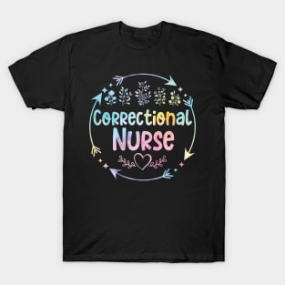 Correctional Nurse cute floral watercolor T-Shirt